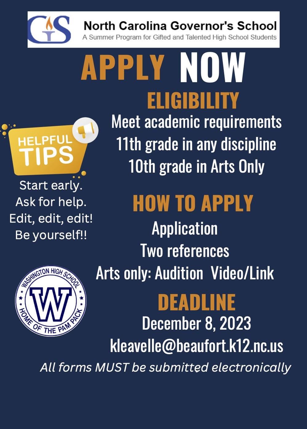  2024 Governor School Applications